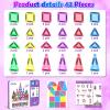 Coodoo Mini Magnetic Tiles Travel Set with Iron Box, Portable Magnet Building Blocks, Montessori Educational Sensory Toys for Toddlers 3+ Boys Girls Birthday Gift Classroom Teacher Must Haves view 2