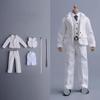1/12 Scale Male Suit Set Clothing for 6-inches Male Action Figure Body, 1/12 Man Action Figure Suit with Waistcoat, Vestsuit, Trousers and Tie 6-Piece Suit Set Outfit (White & White, Business Suit) view 1