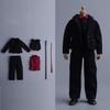 1/12 Scale Male Suit Set Clothing for 6-inches Male Action Figure Body, 1/12 Man Action Figure Suit with Waistcoat, Vestsuit, Trousers and Tie 6-Piece Suit Set Outfit (Black & red, Business Suit) view 1
