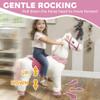 Qaba Ride on Horse for Kids 4-7 Years, 37.8 Inch Height Plush Riding Unicorn, Walking Horse Animal with Rolling Wheels for Active Play, No Batteries Required, White view 4