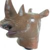 Full Head Rhino Mask,Realistic Rhinoceros Head Mask,Rhinos Costume for Halloween Christmas Role-Play Party (C) view 3