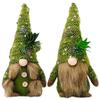 2Pcs Christmas Gnomes Adorable Faceless Christmas Plush with Hat Long Beards Aesthetic Gnome Decor Ideal for Holiday Table Mantel Green view 1
