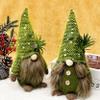 2Pcs Christmas Gnomes Adorable Faceless Christmas Plush with Hat Long Beards Aesthetic Gnome Decor Ideal for Holiday Table Mantel Green view 2