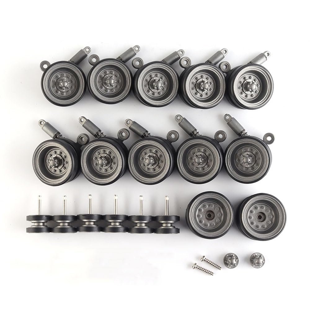 RC Tank Upgrade Repair and Modification Parts Metal Caterpillar, Drive Wheels, etc. Suitable for Henglong 1/16 US Army Walker Dog M41A3 Light Tank3839-1 (Metal Road Wheel kit)