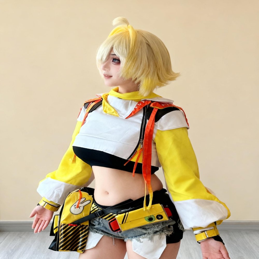 Eli Cosplay Wig 30CM Beige mix blonde short Hair Heat Resistant Wigs+Wig cap Game NIKKE Cosplay