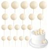 20 Pcs 3D Foam Round Balls DIY Cupcake Toppers Cake Ball Shape, Cake Insert Decor Birthday Baby Shower Wedding Anniversary Party Supplies Decoration (Khaki) view 1