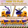 24 Pack Valentines Day Gifts for Kids Classroom, 24 Construction Vehicles Toys Cars with Valentines Day Cards Boxes, Pull Back Cars Sets for School Class Exchange Goodies Bag Stuffers Party Favors view 3
