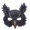 2Peice Owl Feather Wings Mask Set,Realistic Halloween Black Bird Feather Wings Costume for Role-Play Party,Christmas,Masquerade,Owl Eyes Masks Outfit view 2