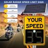 vnmudzeo Speed Display Traffic Sign with Remote,Solar Powered Traffic Safety Speed Limit Feedback Sign,for Limit Road Street School Zone Highway Parking White-60x75cm view 2