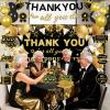 39pcs We Appreciate You Banner Decorations Black Gold Thank You for All You Do Banner Backdrop Balloons Hanging Swirls Cake Toppers Table Centerpieces Staff Employee Appreciation Decorations view 2