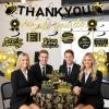 39pcs We Appreciate You Banner Decorations Black Gold Thank You for All You Do Banner Backdrop Balloons Hanging Swirls Cake Toppers Table Centerpieces Staff Employee Appreciation Decorations view 3