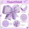 Threan Bow Piata Bow Party Piata with Bat Stick Blindfold Mask Coquette Birthday Centerpieces Decorations for Bridal Shower Wedding Anniversary Engagement Supplies (Purple) view 3