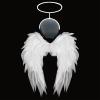 2Pcs White Angel Wing with Glowing Halo Headband,Realistic Halloween Fairy Angel Feather Wing Costume for Christmas,Masquerade view 1