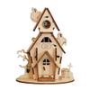 3D Wooden Halloween Ghost House, DIY Puzzle Model Haunted Spooky Building Kit for Home Decoration & Desk Display, Creative Craft Assembly Gift for Adults & Teenagers (Kit Version/35PCS) view 1