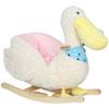 Qaba Pelican Baby Rocking Horse, Plush Stuffed Animal Rocker with Realistic Duck Sound and Safety Belt, Kids Ride on Rocking Horse for Toddlers 1836 Months, White view 1