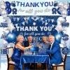 39pcs We Appreciate You Banner Decorations Blue Silver Thank You for All You Do Banner Backdrop Balloons Hanging Swirls Cake Toppers Table Centerpieces Staff Employee Appreciation Decorations view 2