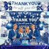 39pcs We Appreciate You Banner Decorations Blue Silver Thank You for All You Do Banner Backdrop Balloons Hanging Swirls Cake Toppers Table Centerpieces Staff Employee Appreciation Decorations view 3