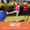 Kgepleos 30 Inch Large Sensory Bouncy Ball for Toddlers & Kids, Macaron Inflatable Play Ball with Matching Cover & Pump, Giant Indoor Outdoor Ball for Babies, Family Play, Yoga & Exercise (Blue) view 4