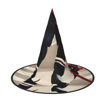 YKJJFVZ Hockey Sports Print Trendy Witch Hat,Creative Party Hats,Perfect For Creative And Spooky Costumes