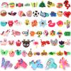 Highergo 60 Pcs Dinosaur Unicorn Rubber Rings for Kids Girls Rainbow Animal Kids Rings Unicorn Cupcake Jewelry for Little Girl Valentine's Gift Zoo Football Birthday Party Supplies Dress up (Cute) view 1