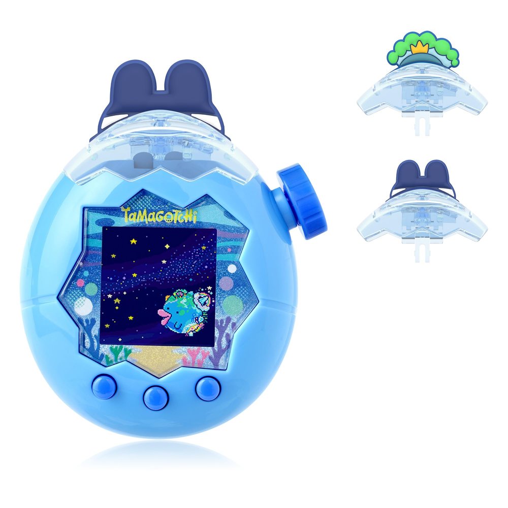 SGHLDE 2-Pack for Tamagotchi Paradise Replacement Lid, 3D Cute Kawaii Clear Hard Lid for Tama Paradise Accessories, DIY, Modification and Repair, Translucent Blue*2 Styles