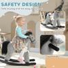Qaba Rocking Horse, Kids Plush Animal Rocker with Realistic Neighing Sound for Toddlers 25 Years Old, Soft Filling Ride on Horse with Rabbit Toy, Gray view 4