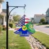 Christmas Island America Flag Wind Spinners Outdoor Tree Kinetic Sculptures Chimes 10 inch Decorative Tinplate Metal Art Christmas Decorations Garden Patio Yard Indoor Decor view 2