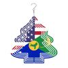 Christmas Island America Flag Wind Spinners Outdoor Tree Kinetic Sculptures Chimes 10 inch Decorative Tinplate Metal Art Christmas Decorations Garden Patio Yard Indoor Decor view 3