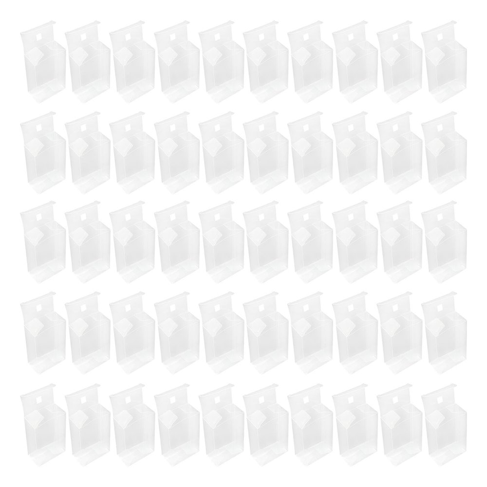 50 Pieces 1/64 Model Car Display Case Dustproof Durability Showcase Protector Accessories Clear Storage Box for Collectibles