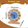 DYNWAVE Analog Teaching Clock Wooden Clock Toy Practice DIY Stem Learning Time Kids Education for Kids Elementary Boys Girls Children view 2