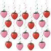 36 Pcs Strawberry Birthday Decorations, Hanging Berry First Birthday Decor, Strawberry Swirl Banner Party Decorations, Strawberrys Decor for Baby Shower Fruit Theme Party Favor Supplies view 1