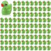 100 Pcs Mini Resin Ducks Tiny Ducks Miniature Duckies Bulk Figures for Garden Micro Landscape Home Prank Game Micro Landscape Aquarium Dollhouse Ornament DIY Handmade School (Green) view 1