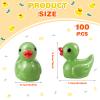 100 Pcs Mini Resin Ducks Tiny Ducks Miniature Duckies Bulk Figures for Garden Micro Landscape Home Prank Game Micro Landscape Aquarium Dollhouse Ornament DIY Handmade School (Green) view 2