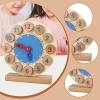 CoudarTitie Analog Teaching Clock Learning Time Wooden Clock Toy Kids Education for Children view 4