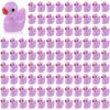 100 Pcs Mini Resin Ducks Tiny Ducks Miniature Duckies Bulk Figures for Garden Micro Landscape Home Prank Game Micro Landscape Aquarium Dollhouse Ornament DIY Handmade School (Light Purple) view 1