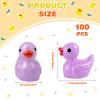 100 Pcs Mini Resin Ducks Tiny Ducks Miniature Duckies Bulk Figures for Garden Micro Landscape Home Prank Game Micro Landscape Aquarium Dollhouse Ornament DIY Handmade School (Light Purple) view 2