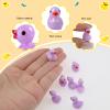 100 Pcs Mini Resin Ducks Tiny Ducks Miniature Duckies Bulk Figures for Garden Micro Landscape Home Prank Game Micro Landscape Aquarium Dollhouse Ornament DIY Handmade School (Light Purple) view 3