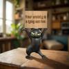 Anxiety-Busting Kitty,Your Anxiety is a Lying Ass Hoe, Cute Resin Cat for Office Home Decor, Funny Desk Accessories,Emotional Support Positive Cat (Black) view 1