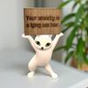 Anxiety-Busting Kitty,Your Anxiety is a Lying Ass Hoe, Cute Resin Cat for Office Home Decor, Funny Desk Accessories,Emotional Support Positive Cat (Black) view 2