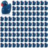 100 Pcs Mini Resin Ducks Tiny Ducks Miniature Duckies Bulk Figures for Garden Micro Landscape Home Prank Game Micro Landscape Aquarium Dollhouse Ornament DIY Handmade School (Dark Blue) view 1