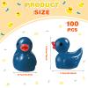 100 Pcs Mini Resin Ducks Tiny Ducks Miniature Duckies Bulk Figures for Garden Micro Landscape Home Prank Game Micro Landscape Aquarium Dollhouse Ornament DIY Handmade School (Dark Blue) view 2