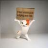 Anxiety-Busting Kitty,Your Anxiety is a Lying Ass Hoe, Cute Resin Cat for Office Home Decor, Funny Desk Accessories,Emotional Support Positive Cat (White & Orange) view 1
