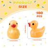 100 Pcs Mini Resin Ducks Tiny Ducks Miniature Duckies Bulk Figures for Garden Micro Landscape Home Prank Game Micro Landscape Aquarium Dollhouse Ornament DIY Handmade School (Yellow) view 2