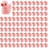 100 Pcs Mini Resin Ducks Tiny Ducks Miniature Duckies Bulk Figures for Garden Micro Landscape Home Prank Game Micro Landscape Aquarium Dollhouse Ornament DIY Handmade School (Pink) view 1