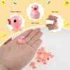 100 Pcs Mini Resin Ducks Tiny Ducks Miniature Duckies Bulk Figures for Garden Micro Landscape Home Prank Game Micro Landscape Aquarium Dollhouse Ornament DIY Handmade School (Pink) view 3