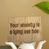 Anxiety-Busting Kitty,Your Anxiety is a Lying Ass Hoe, Cute Resin Cat for Office Home Decor, Funny Desk Accessories,Emotional Support Positive Cat (White) view 3
