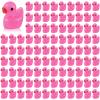 100 Pcs Mini Resin Ducks Tiny Ducks Miniature Duckies Bulk Figures for Garden Micro Landscape Home Prank Game Micro Landscape Aquarium Dollhouse Ornament DIY Handmade School (Rose red) view 1