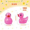100 Pcs Mini Resin Ducks Tiny Ducks Miniature Duckies Bulk Figures for Garden Micro Landscape Home Prank Game Micro Landscape Aquarium Dollhouse Ornament DIY Handmade School (Rose red) view 2
