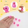 100 Pcs Mini Resin Ducks Tiny Ducks Miniature Duckies Bulk Figures for Garden Micro Landscape Home Prank Game Micro Landscape Aquarium Dollhouse Ornament DIY Handmade School (Rose red) view 3
