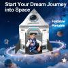 3Pcs Kids Rocket Play Tent for Boys: Pop Up Toddlers Spaceship Playhouse with Baby Crawl Tunnel, Ball Pit and Castle Tent - Children Game Tent Toys Indoor and Outdoor for Birthday view 3